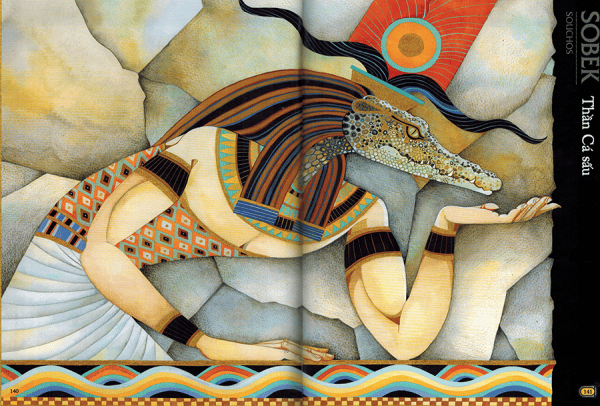 Hình vẽ của người Ai Cập cổ đại thể hiện sự sùng bái với thần Cá Sấu Sobek