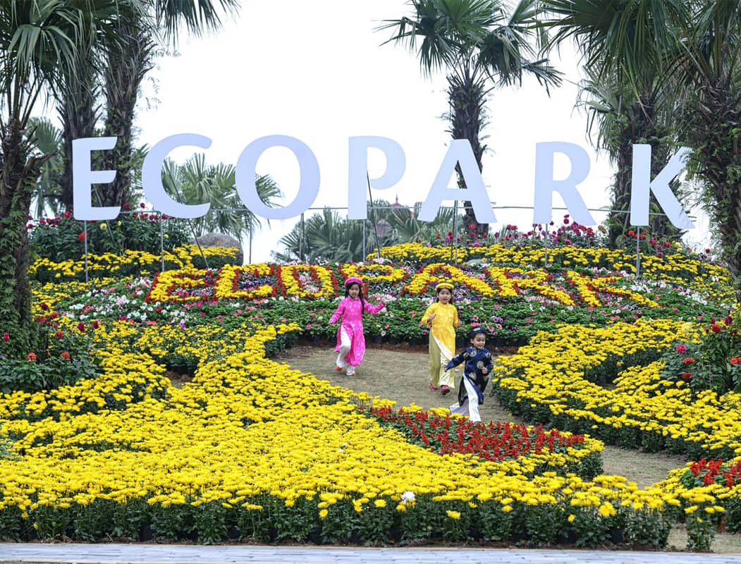Eco Park - một trong các điểm chợ hoa Tết Hà Nội