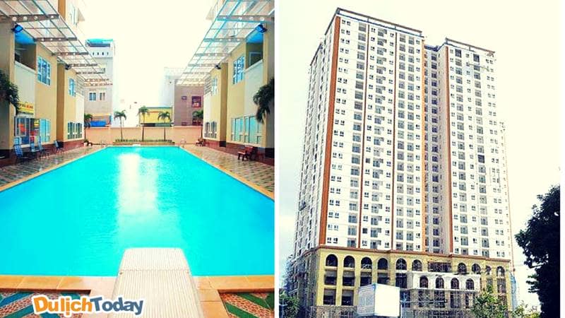 Bể bơi và khu chung cư của Mia homestay Vũng Tàu bãi Sau