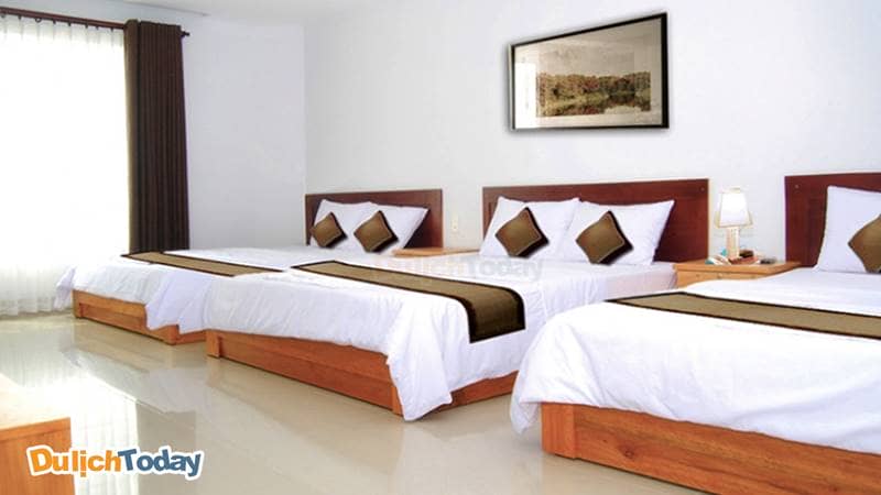 Phòng trong Thiên Nga family hotel có thể có sức chứa từ 6-8 người