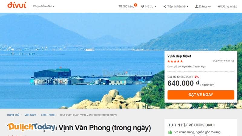 Tour vịnh Vân Phong 1 ngày của Đi vui