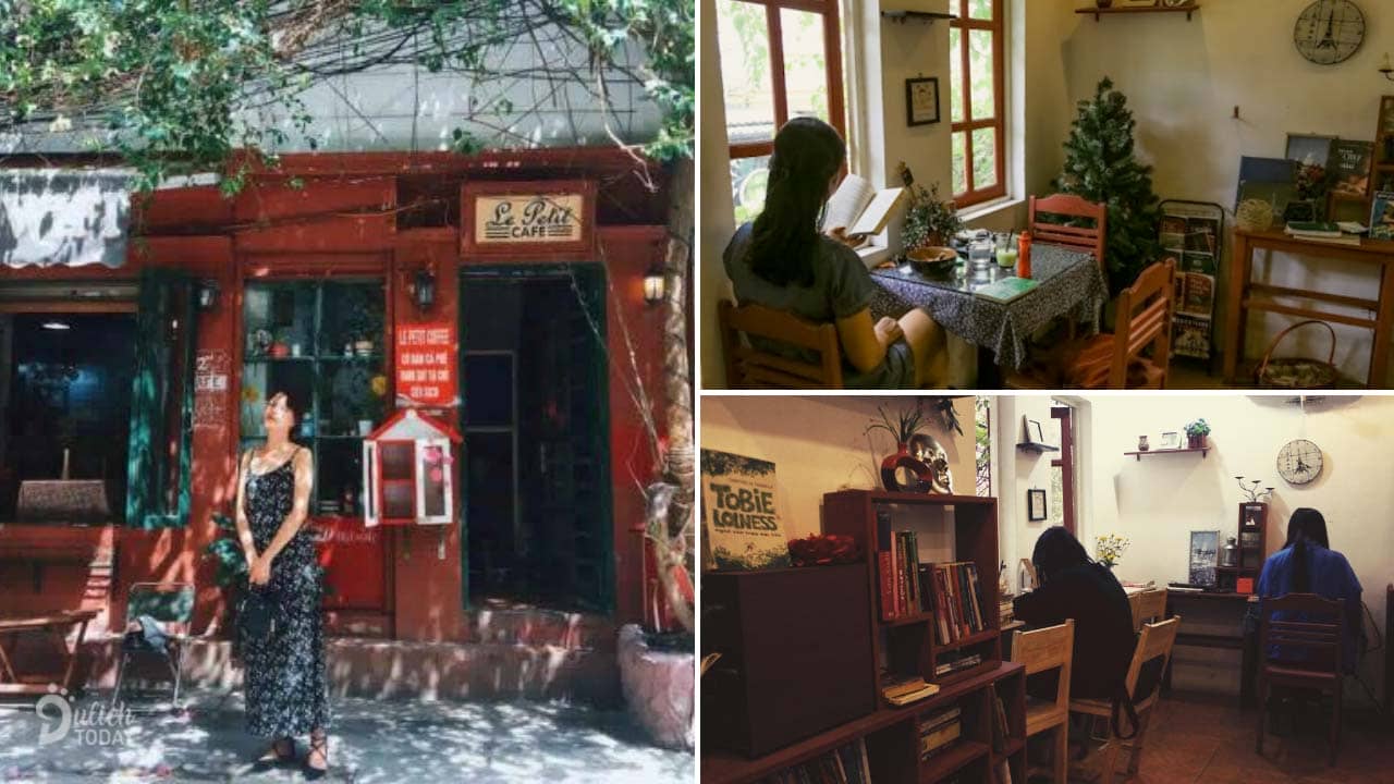 Quán cafe sách Hà Nội Le Petit Cafe có vẻ cổ kính