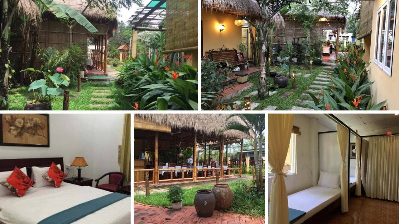 Không gian xanh mướt và derco đơn giản trong các phòng tại Tropical Garden