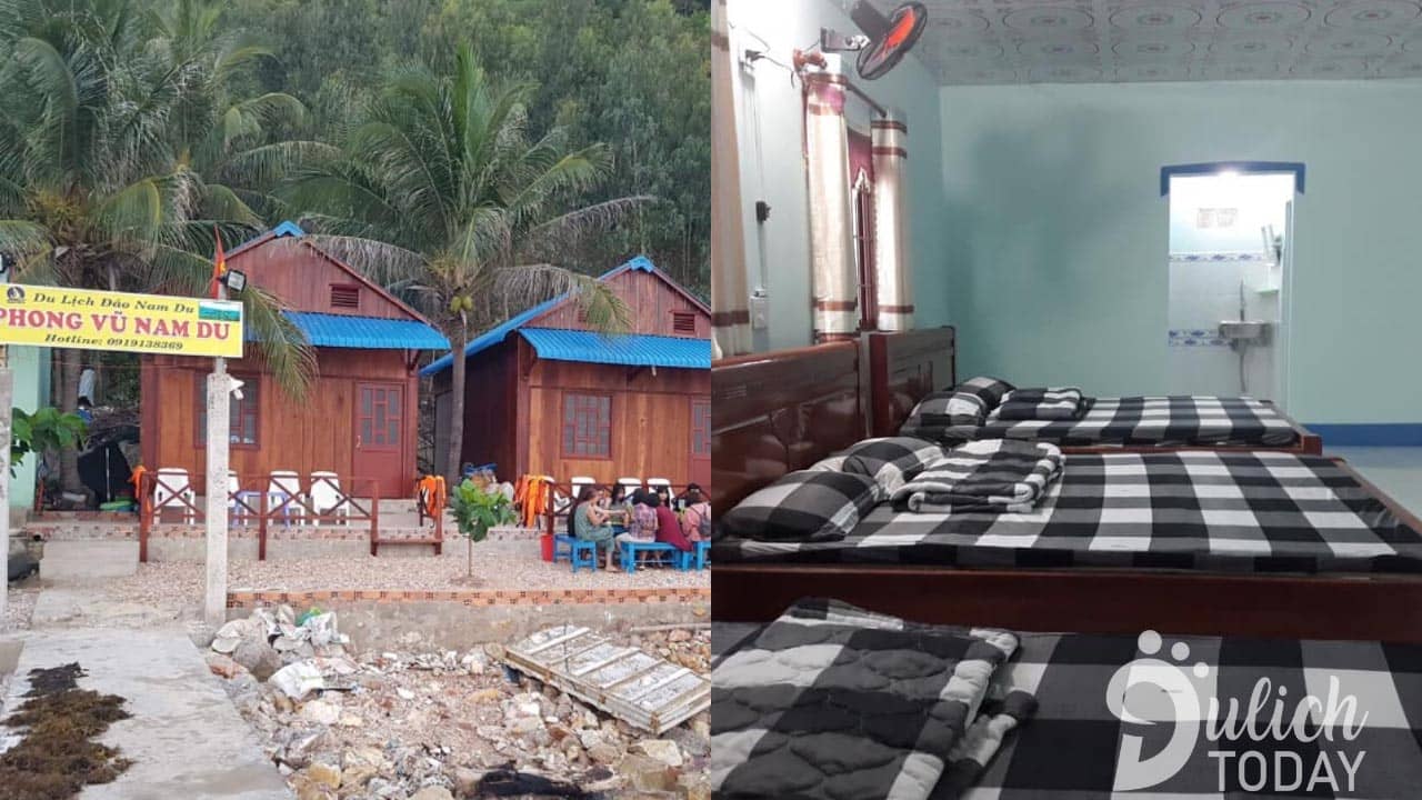Phong Vũ Nam Du homestay có phòng ngủ rộng rãi phù hợp cho khách đoàn