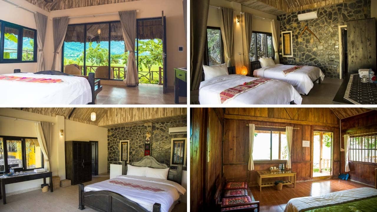 Mai Châu Nature Lodge có thiết kế phòng nghỉ đẹp nhất trong các homestay Mai Châu