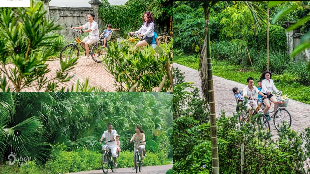 Cùng gia đình đạp xe thưởng ngoạn cảnh quan thiên nhiên xanh mát quanh resort