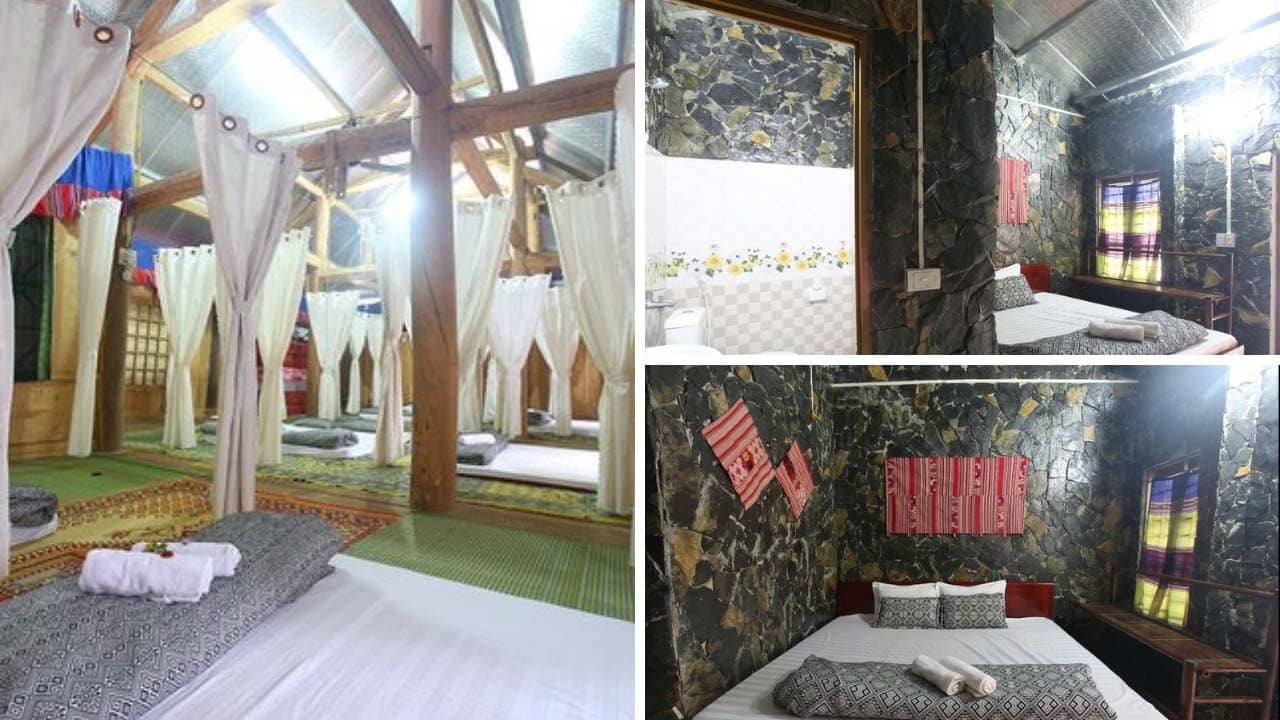 Phòng nghỉ tại Ban Mai homestay Mai Châu có đủ các loại phòng phù hợp với các gia đình 