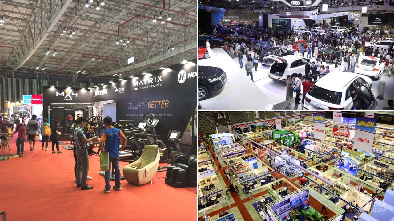 Trung tâm triển lãm và hội nghị Sài Gòn có diện tích rộng, thích hợp để tổ chức các sự kiện lớn như hội chợ du lịch, triển lãm ô tô,...