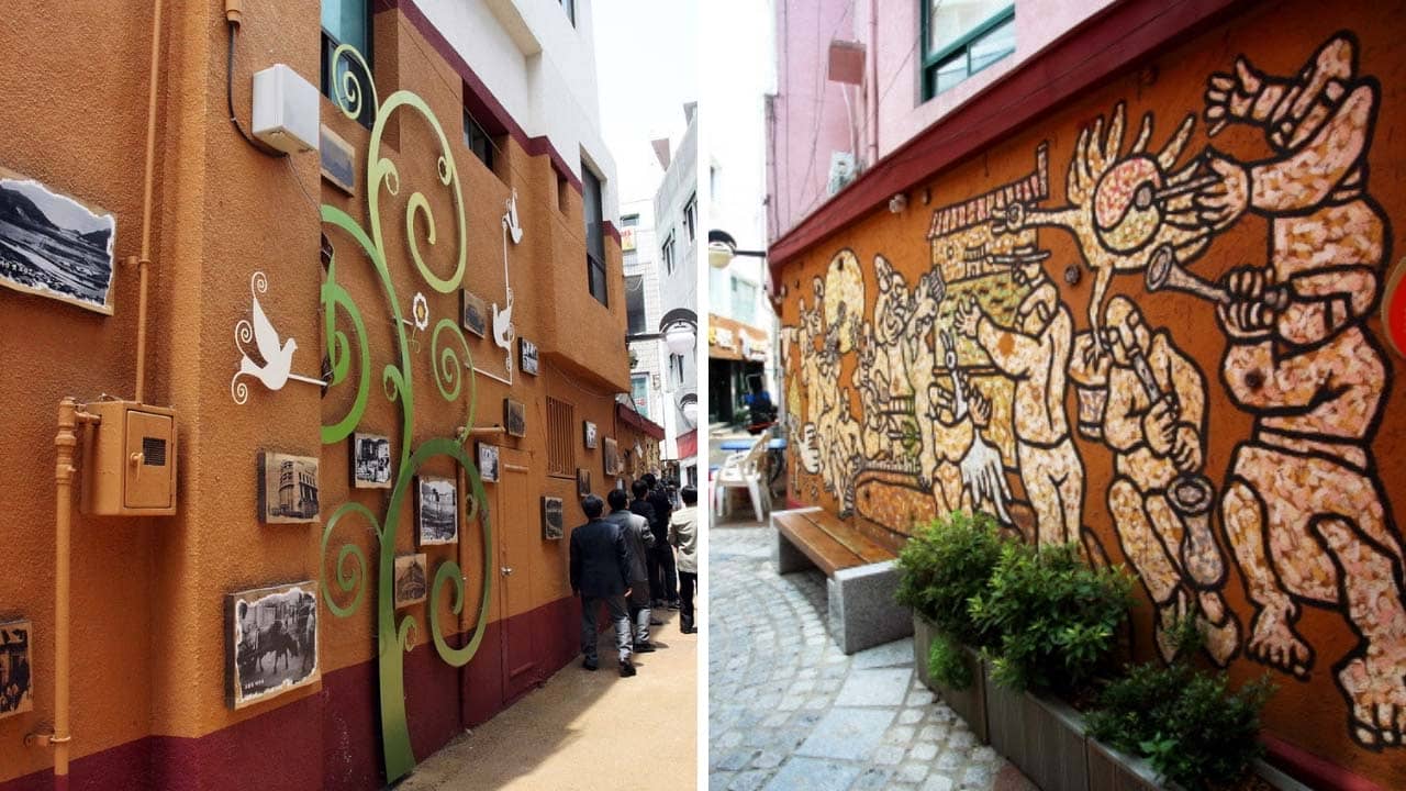 Những bức tường được trang trí vô cùng nghệ thuật ở Changwon