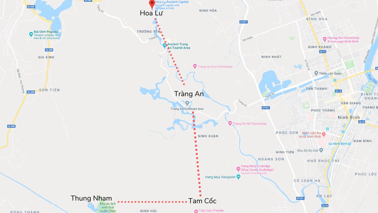 Lộ trình du lịch Hoa Lư - Tràng An - Tam Cốc - Thung Nham 