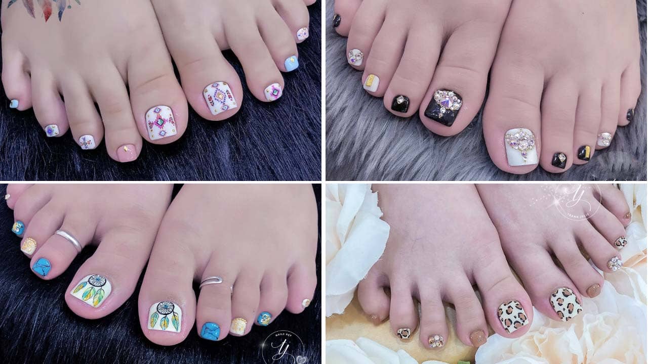 Những mẫu nail chân đẹp tại Trang Julie. Nguồn: Internet