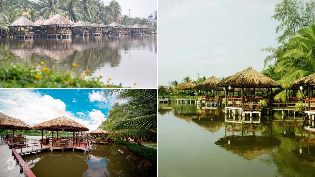Các chòi bên bờ hồ là địa điểm tổ chức sự kiện Sài Gòn độc đáo cho nhóm 10 - 20 người