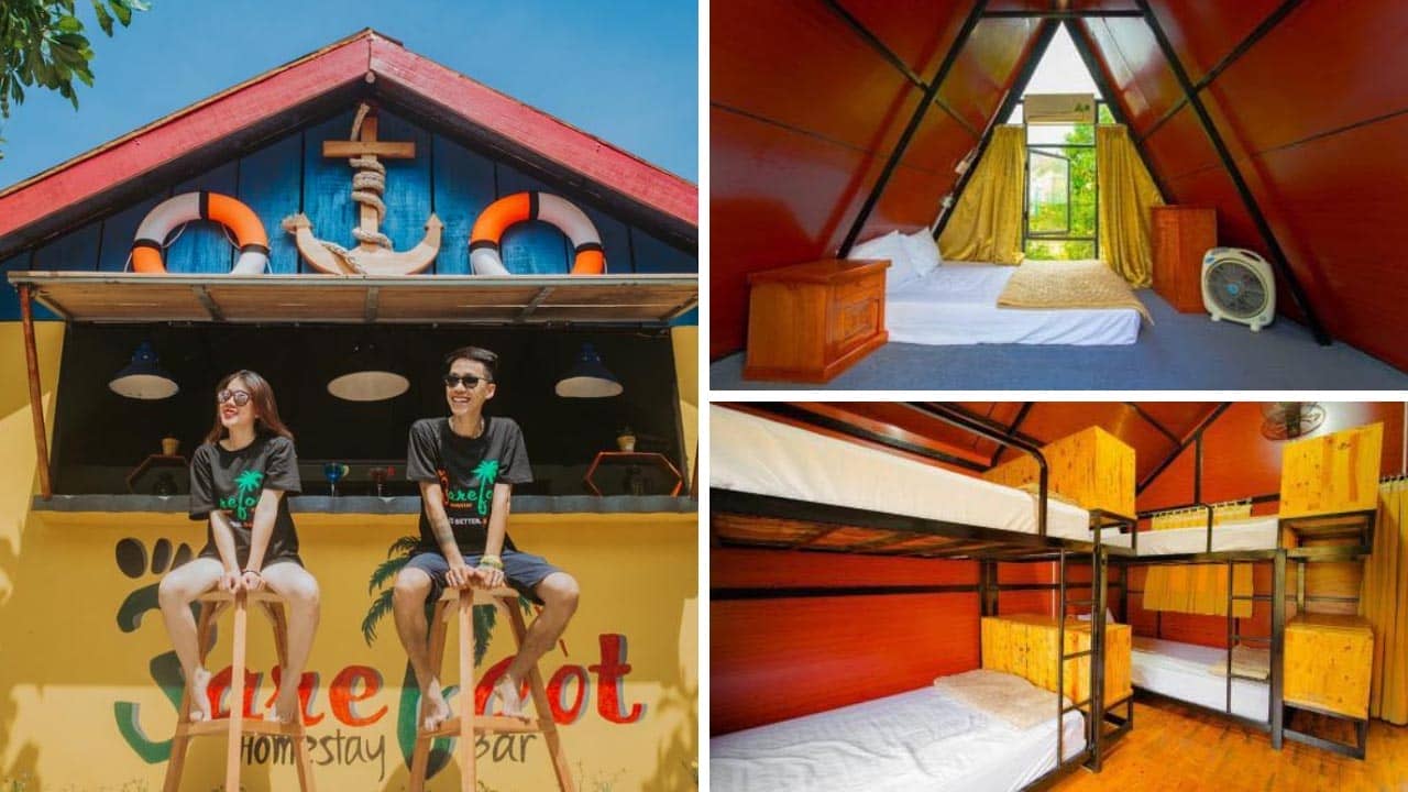Khu vực nghỉ ngơi với những không gian đáng yêu tại Barefoot homestay Quảng Bình