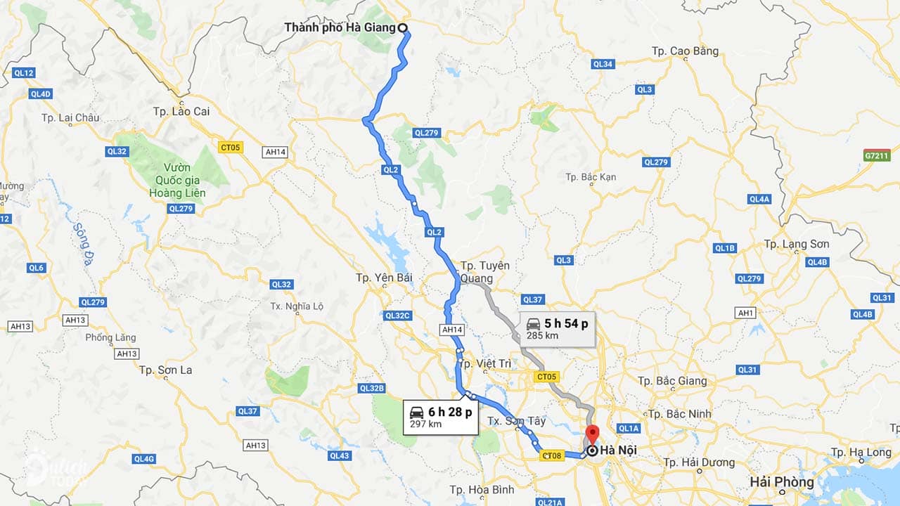Quãng đường từ Hà Nội đi Hà Giang theo Quốc lộ 32